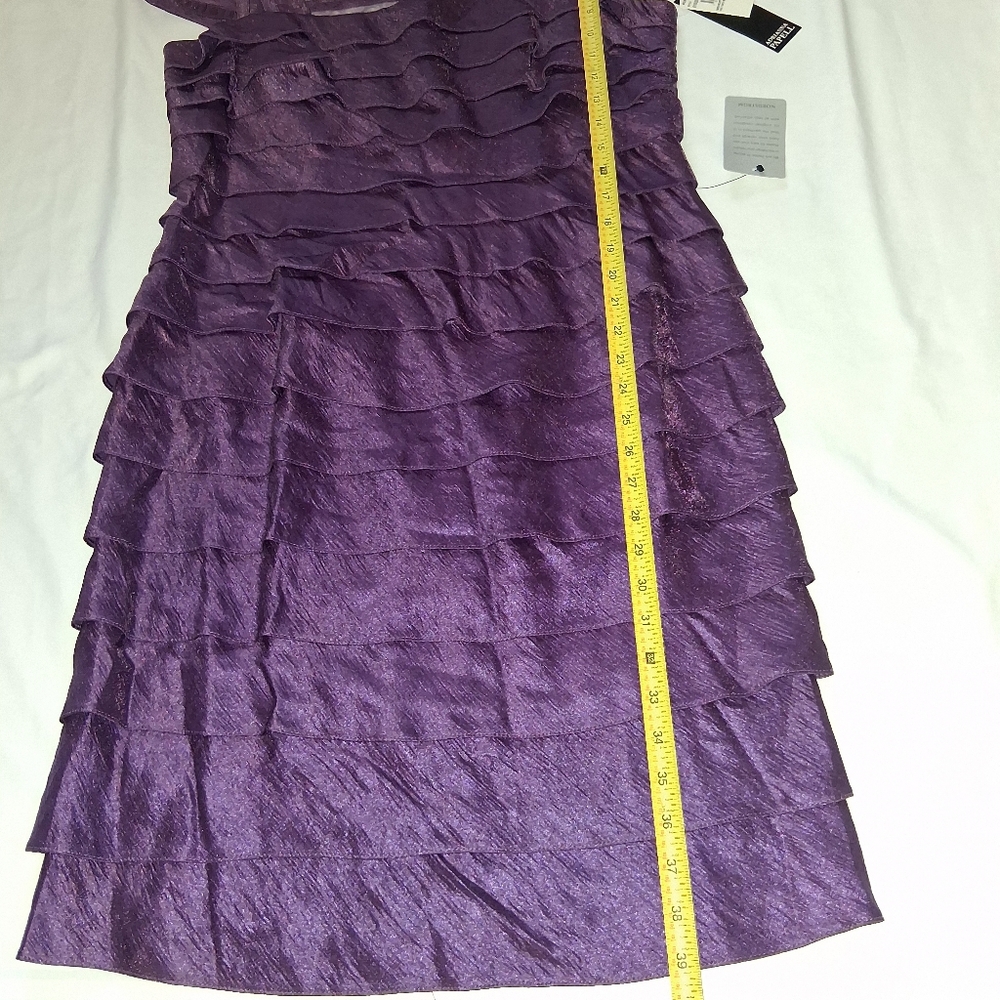 Adrianna Papell New Rich Purple Layered Mini Dress - Picture 14 of 16
